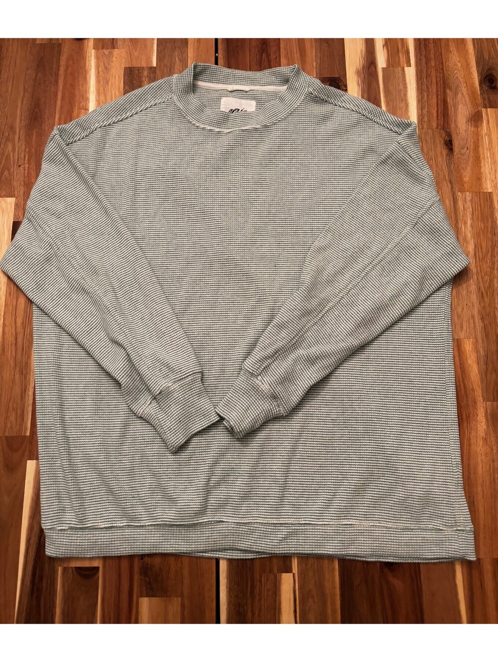 Aerie Getaway Waffle Knit Oversized Sweatshirt Sage Green Size Small (2131)